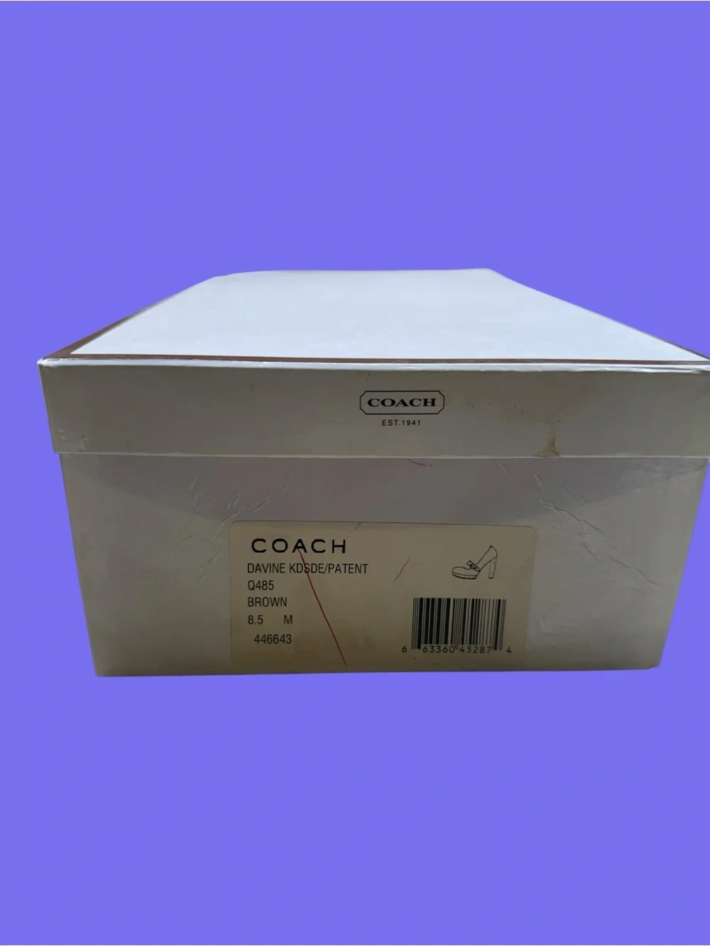 Coach Davine KDSTE/Patent Brown Suede Heels Size 8.5 M With Box $350
